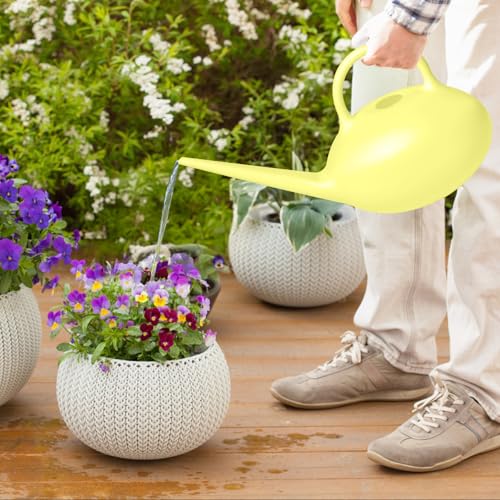 ZXJ Small Plastic Watering Can - 1/4 Gallon - for Home Plant Garden - Yellow - color: Yellow