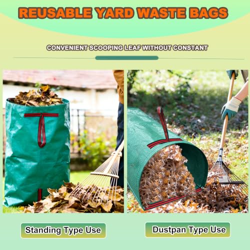 53 Gallon Leaf Collector, Reusable Leaf Bag, Dustpan-Type Yard Garden Bag