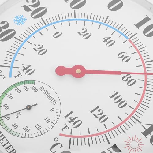 10 Inch Indoor Outdoor Thermometer Hygrometer, Wall Mount