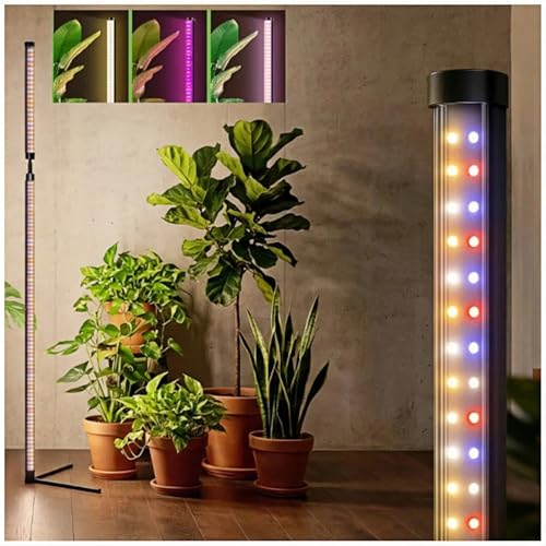36W Standing Grow Light for Indoor Plants, 65'' Adjustable Tall Grow Light with Stand, 3 Light Modes & 10 Dimmable Levels, Floor Grow Light with Timer for Large Indoor Plants, Herbs, Corners