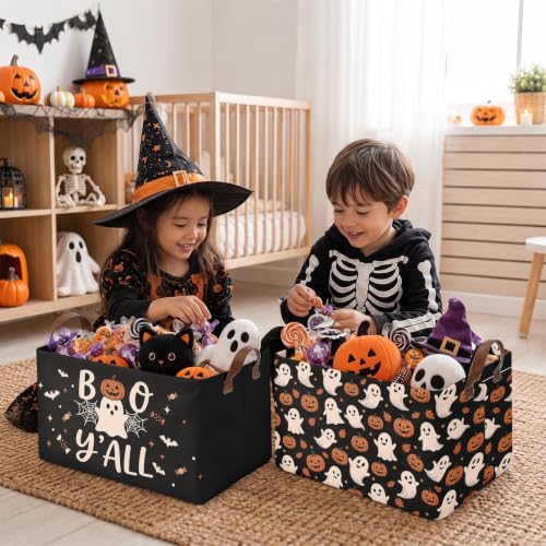 Britimes Halloween Storage Baskets, Ghost Toy Storage Bins Box, 3 Pack - color: Halloween Cute Ghost