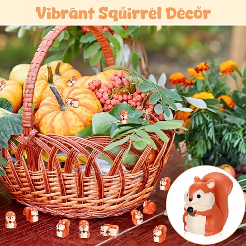 Threehoney 50 Pcs Mini Resin Animal, Miniature Figurines Bulk, Squirrel - style: Squirrel Style
