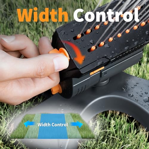 Diivoo Mini Turbo Oscillating Water Sprinklers for Yard, Garden Sprinkler with Large Base, Adjustable Width, Range and Flow Rate, 16 Nozzles, Grey - color: Gray