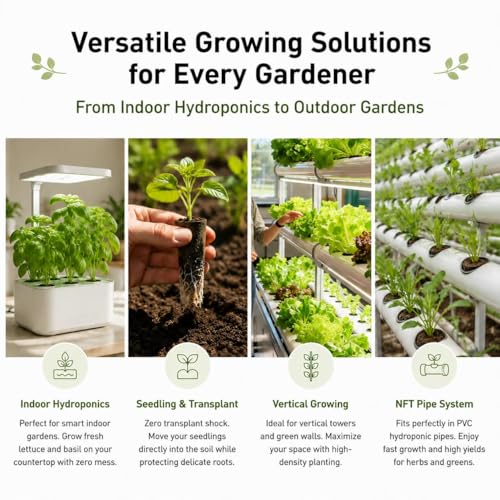 MAQIHAN 100 Grow Sponges for Hydroponics - Seed Starter Pods for Planting