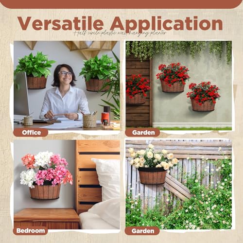 Layhit 6 Pcs Wall Hanging Planters, 13.78 Inches, Brown - color: Brown, size: 13.78 Inches