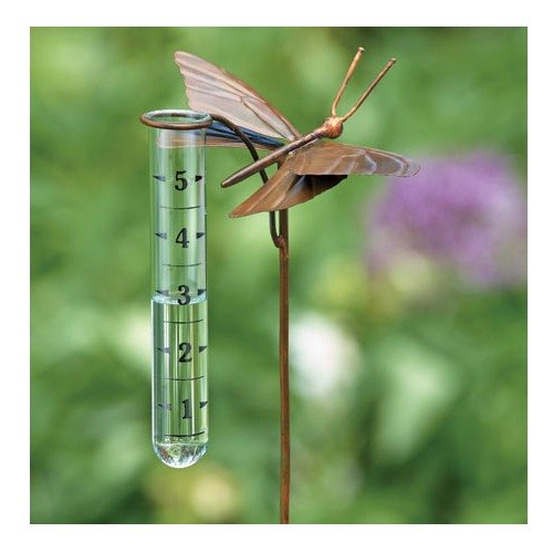 Ancient Graffiti Flamed Copper Butterfly Rain Gauge