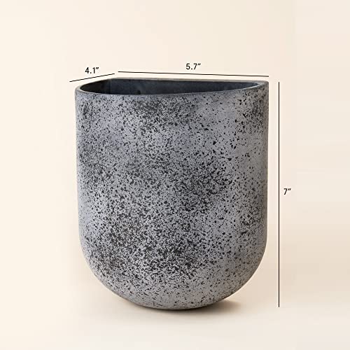 LA JOLIE MUSE Wall Planters for Indoor Plants, Hanging Flower Pots, 2 Pack - color: Rock Gray