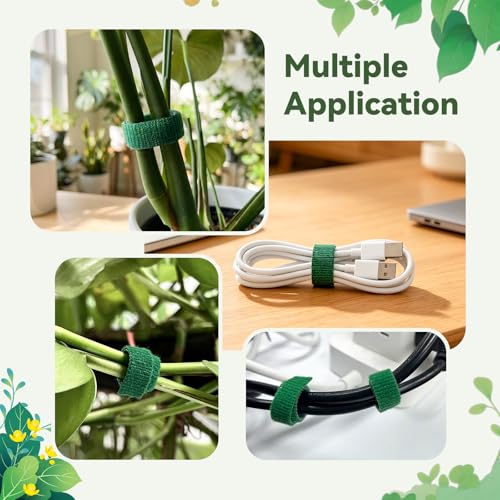 50FT Nylon Garden Tie Plant Tape Supports for Climbing Plants Green - color: Green