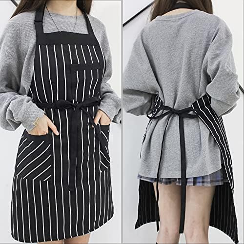 NLUS 2 Pack Kitchen Cooking Aprons, Adjustable Bib Soft Chef Apron with 3 Pockets for Men Women (Umber/Black) - color: Brown 2