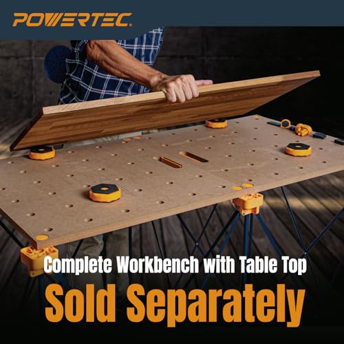 POWERTEC Arachni-Flex Portable Workbench 4x6ft Collapsible Workstand - Heavy Duty Folding Work Table Base, 4500 lbs Capacity 36 Inch Work Height, No Assembly Mobile Work Station w/Carry Strap (71929) - style: 4x6ft Base