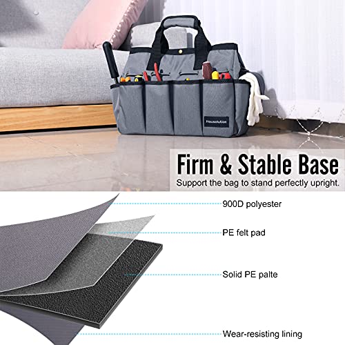 Housolution 14Inch Garden Tote Bag, 900D Standable, Gray - color: Gray