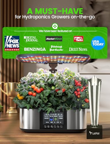 LETPOT LPH-Max 21-Pod Hydroponic Growing System Kits, Smart Indoor Garden with APP & WiFi Control, Auto Watering & Nutrient Supply, 36W Full Spectrum LED Grow Light, 7.5L Tank, Up to 30" Height - size: 21 Pods