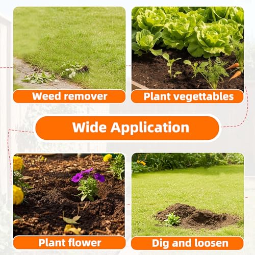 Weed Puller Tool with Long Handle, Weed Rake for Weeding, Hoe Garden Tool