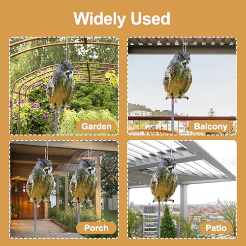 Owl to Keep Pigeons Away, 4Pcs Flat Plastic Owl - color: Brown 4pcs