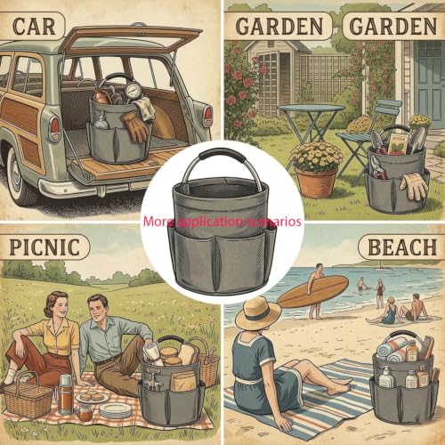 Cleaning Caddy with Handle,Cleaning Tool Supplies Organizer Foldable Bucket - color: STYLE-01