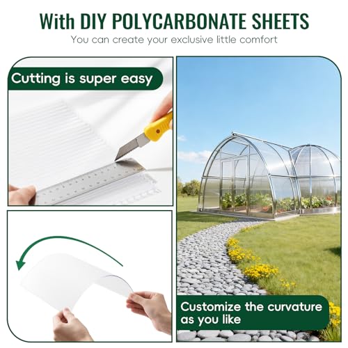 EVERECO 6 Pcs Greenhouse Panel, 6'FT x 2'FT x 0.24" in Polycarbonate Sheet - size: 6'FT x 2'FT x 0.24"IN