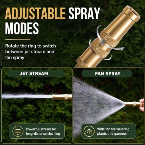 Hourleey Adjustable Twist Hose Nozzle, 4" Heavy-Duty Brass Hose Nozzle with 10 Garden Hose Rubber Washers, 2 Pack - size: 4 Inch Nozzle Twist 2Pack
