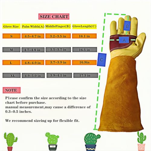 Cow Leather Adjustable Thorn Proof Gardening Gloves - color: Yellow, size: X-Large