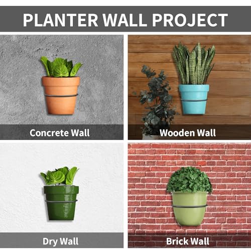 6 Pack 6 Inch Wall Plant Holder,Metal Plant Hanger Indoor,Wall Planters For Indoor Plants,Black - size: 6 inch-6Pack