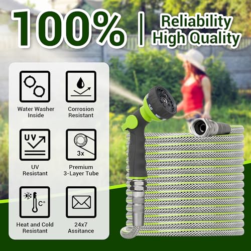 75 FT Heavy Duty Garden Hose, 1/2 ID x 75FT Durable Outdoor Water Hose - size: 75FT