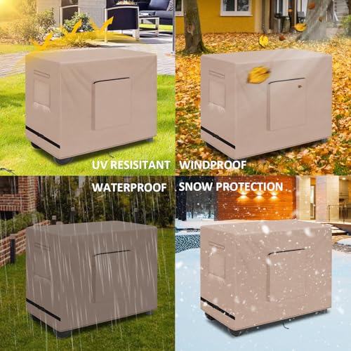 Kovshuiwe Outdoor Dining Cart Cover - Compatible with 40 inch Utility Cart - color: Khaki, size: 48"L x 30"W x 34"H