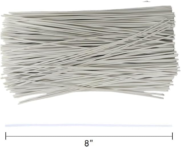 8",White,1000 Pcs,Plastic Twist Ties, Garden Plant Twist Tie Cable Tie, Plastic Cable Ties for Bread Candy Bags, Gift Bags (8",White,1000 Pcs) - color: 8",white,1000 Pcs