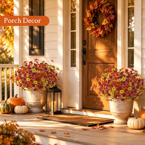 Der Rose Artificial Fall Flowers for Outdoors for Home Porch Planter Decor