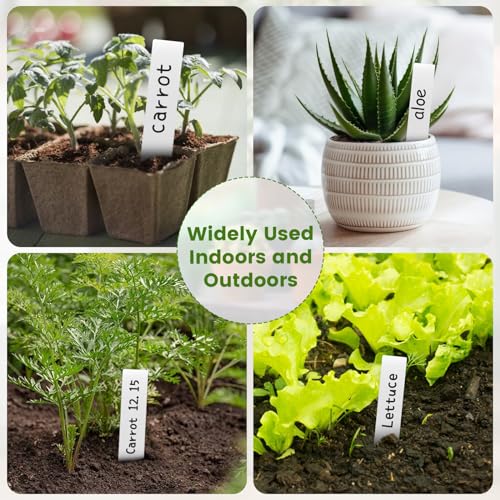 KINGLAKE GARDEN 200 PCS 4'' Plastic Plant Labels Plant Tags