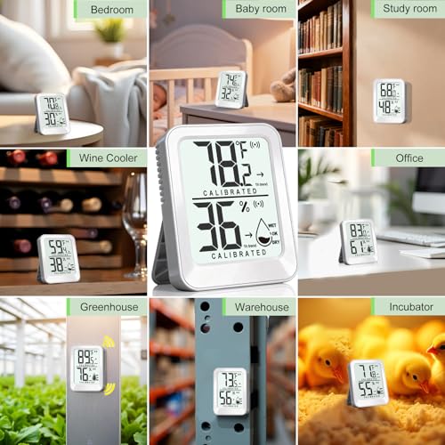 AyayaBoss 3 Pack Room Thermometer Indoor Hygrometer - color: white