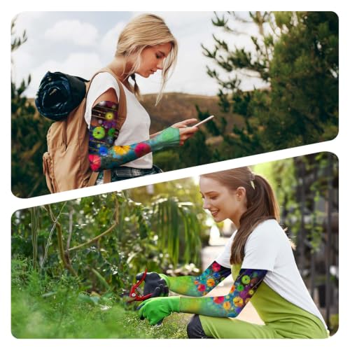 YPHCDO Gardening Sleeves for Women Cooling Sun Protection Anti-Scratch - color: Green Black