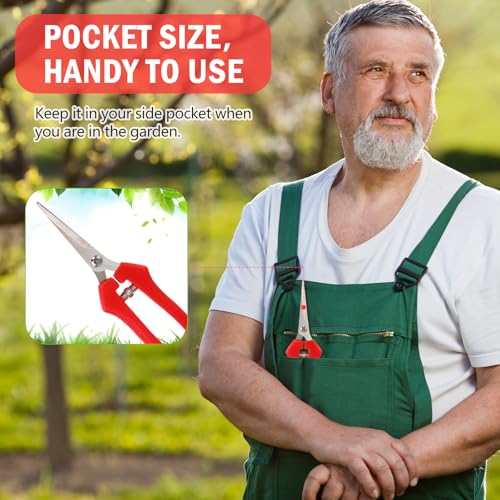 Lasnten 20 Pcs Pruning Shears 7.2" Bud Trimming Scissors, Red - color: Red