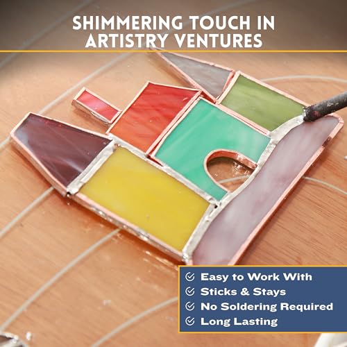 Kraftex Copper Tape 1/2 inch x 66ft. Copper Foil Tape for Stained Glass Soldering with Conductive Adhesive. Great Shielding for Guitars, EMI Shielding, Jewlery Making and Crafts - size: 1/2" x 66ft