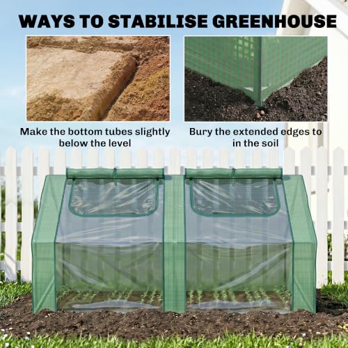 Outsunny 6' x 3' x 3' Portable Greenhouse with 2 PE/Plastic Covers Green - color: Green, size: 6' x 3' x 3'