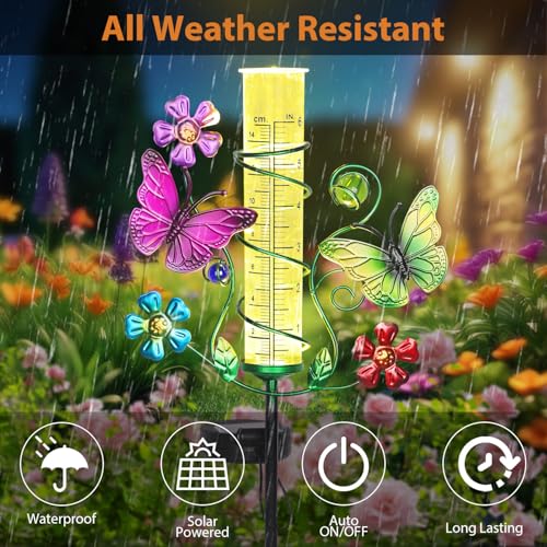 Butterfly Rain Gauge with 6 Inch Plastic Tube - color: Butterfly