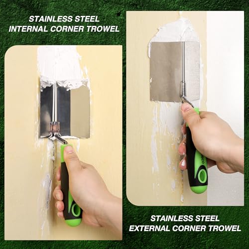 Reniteco 2PCS Drywall Corner Trowel Set – Inside/Outside, Stainless Steel