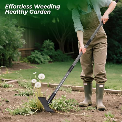 Walensee 2-in-1 Weed Puller Tool and Garden Hoe, Long Handle Weed Rake