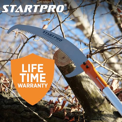 StartPro 23ft Reach Tree Pruning Saw, Telescopic Manual Lightweight Extendable 18ft Pole Saw with Sharp Carbon-Enriched Blade for Pruner for Yard, Garden, Patio & Forestry Use (18ft) - size: 18ft