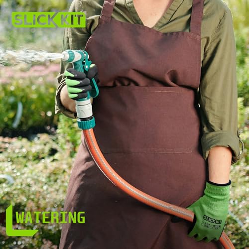 6 Pairs Gardening Gloves for Women & Men, Spring Green & White - size: Small/7