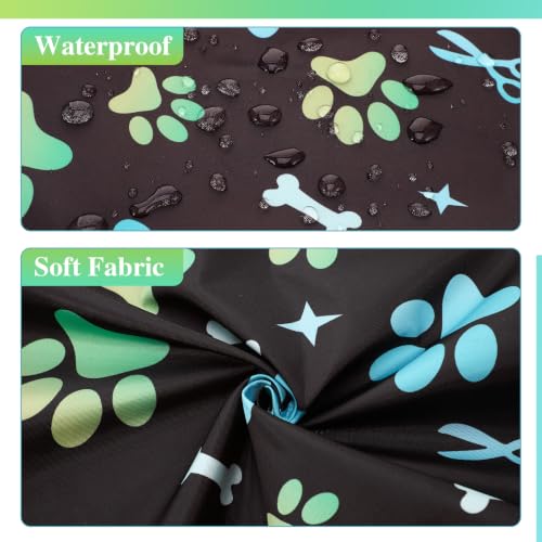 2 Pcs Dog Grooming Apron with 2 Pockets, Dog Grooming Smock - color: Pink Orange + Green Blue Comb
