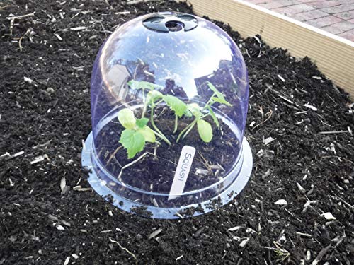 12-Pack! GrowAway™ Medium Reusable Plastic Mini Greenhouse, Garden Cloche Dome, Plant Covers Frost Guard Freeze Protection for Plants Outdoors, Garden Tools, Garden Accessories - 10.24"Diam. x 7.48"H