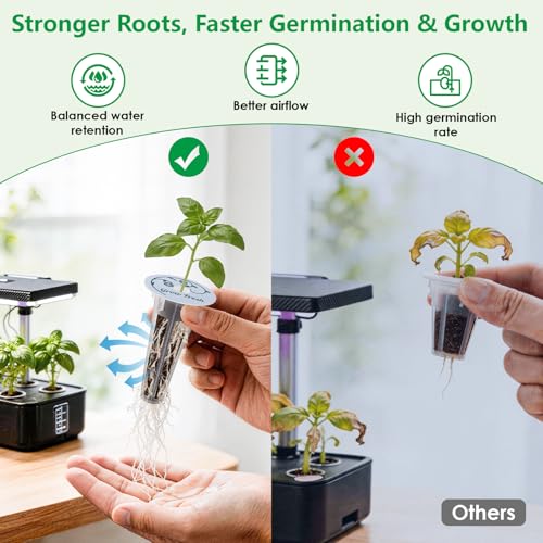 Strawberry Seed pod Kit for Hydroponics Compatible with Aerogarden, Includes Seed, Grow Sponges, Baskets, Domes, A&B Plant Food - Hydroponics Supplies for Most Brands 8-POD - style: Strawberry