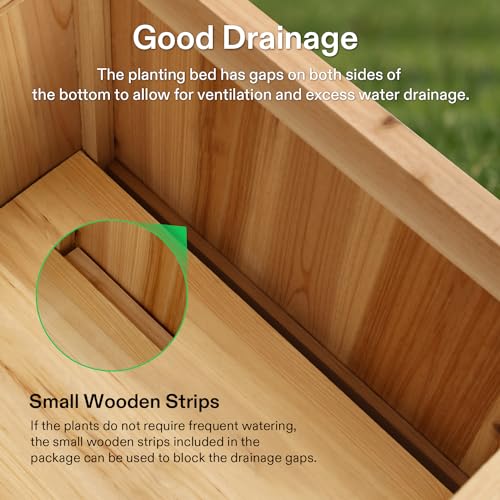 VIVOSUN 2-Pack Raised Garden Bed 3.6x1.3Ft Outdoor Wood 43.5x16x14 Planter - size: 43.5 x 16 x 14 Inches (Pack of 2)