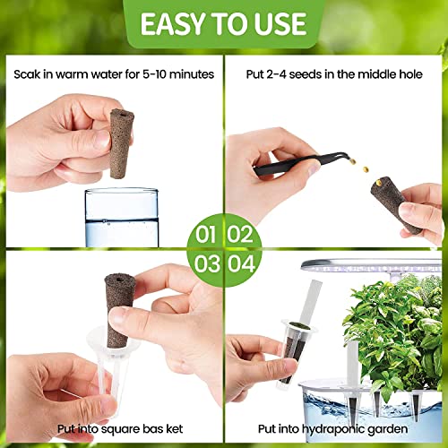 Grow Sponges, Replacement Root Growth Sponges Seed Pods Compatible with AeroGarden, Seedling Starter Sponges Kit for Hydroponic Indoor Garden System (40pcs Set) - size: 40pcs