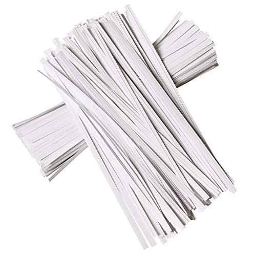 1000 Pcs 6" Paper White Twist Ties Reusable Bread Ties
