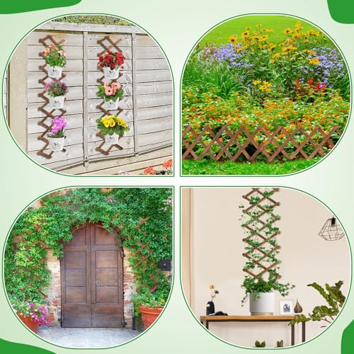 2Pcs 13x78 Expandable Wood Wall Trellis for Climbing Plants Outdoor/Indoor - style: 2 packs