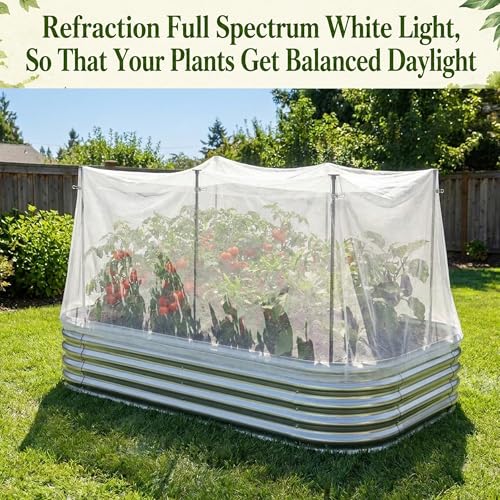 Metal Garden Shading Cloth Kit, Raised Bed Sunshade with Support Stakes