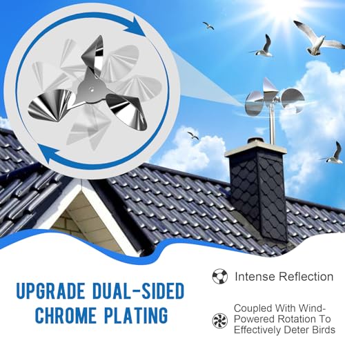 4 Pack Bird Scare Reflective Device, Bird Reflector Wind Spinners Outdoor - color: Value 4-pack- Silver