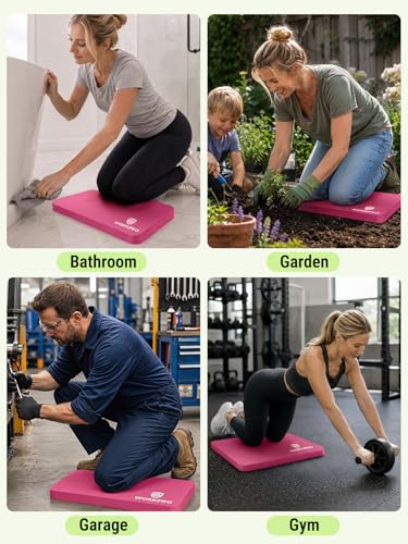WORKPRO Extra Thick Kneeling Pad, 2 Pack, 17.5 x 11 x 1.5 in, Pink - color: Pink, size: 2 Pack
