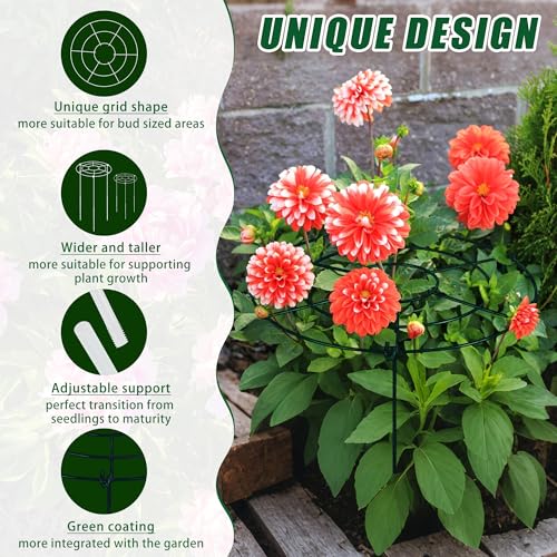 Peony Cages and Supports, 30"H x 13.8"D Plant Supports for Outdoor Plants - size: 30"H x 13.8"D