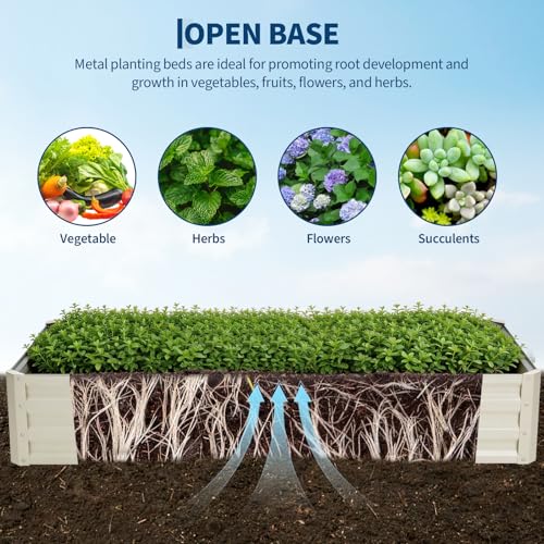 Garvee 6x3x1 FT Raised Garden Bed with PE Cover & Self-Watering System - color: Beige W/ Pe Cover, size: 6x3x1 ft